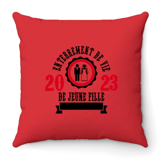 Funny Wedding bride bachelorette party 2023 Throw Pillows