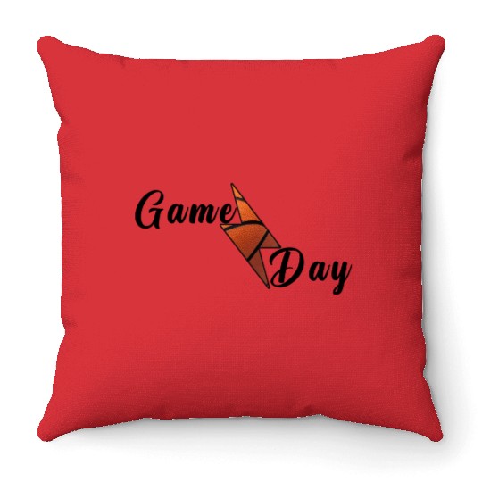 Game Day Basketball Lightning Bolt Throw Pillows