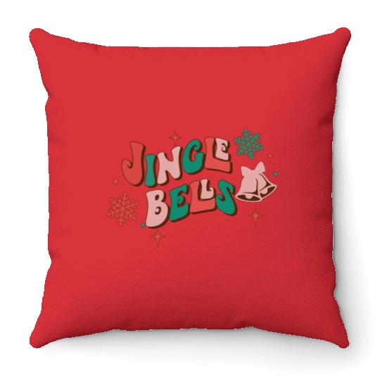 Jingle Bells Christmas Throw Pillows
