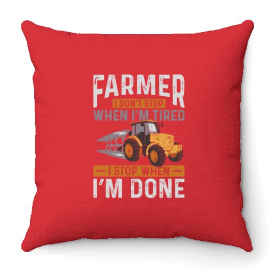 Farming Farmer Vintage Tractor Throw Pillows