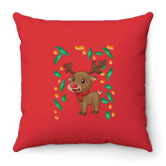 Reindeer Christmas windfall Throw Pillows