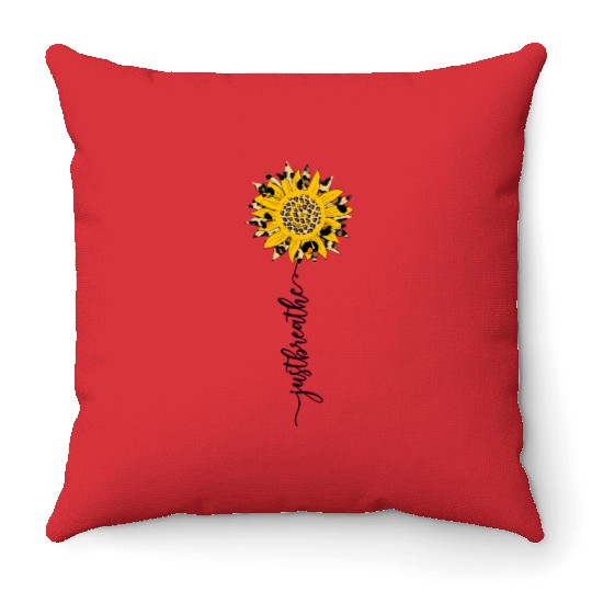 Just Breath Throw Pillows