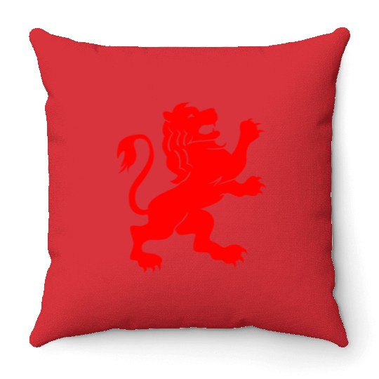 LION RED Throw Pillows