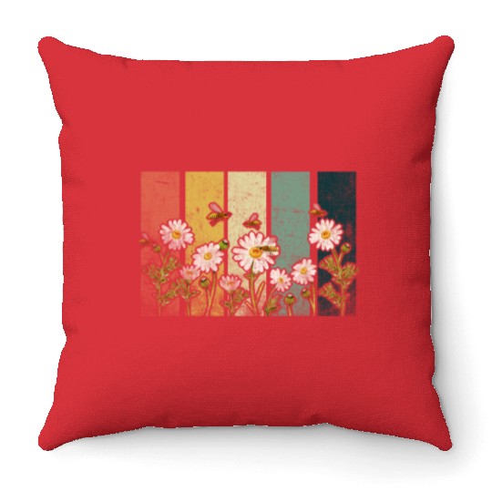 Marguerites Daisy Summer Daisies Flower Garden Throw Pillows