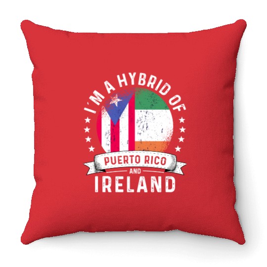 Puerto Rico Flag Ireland Grown Country Flags Throw Pillows