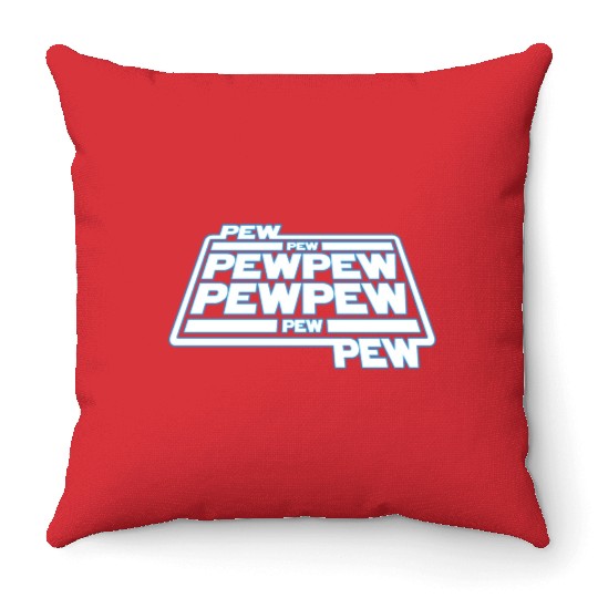 Pew Pew Pew Throw Pillows