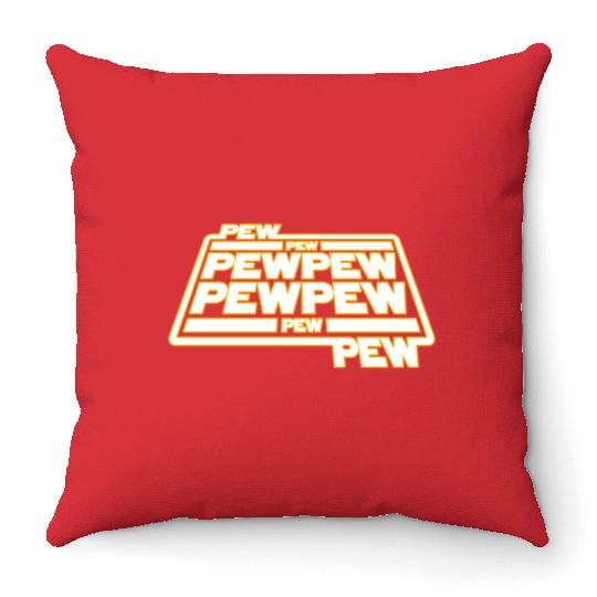 Pew Pew Pew Throw Pillows