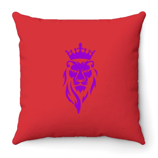 LION LILAC Throw Pillows