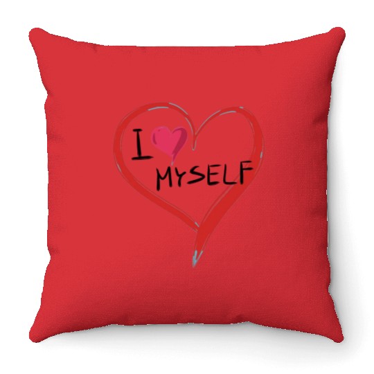 i love me heart text icon shape Throw Pillows