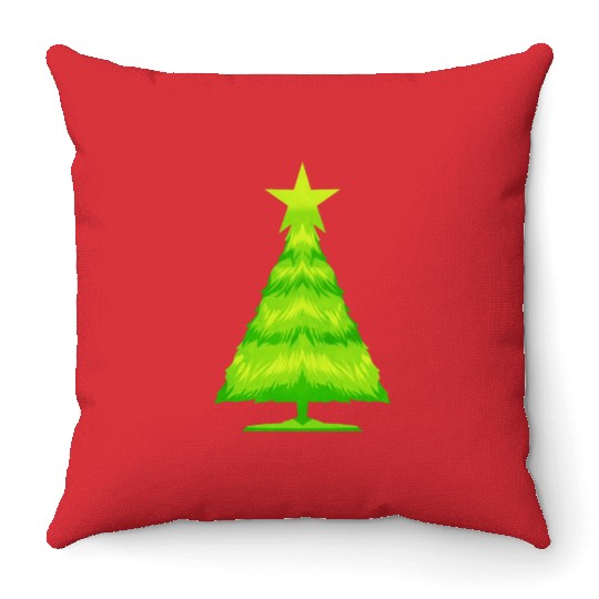 Green Balsam Fir Or White Spruce As Christmas Tree Throw Pillows