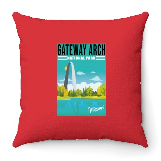 Gateway Arch National Park Missouri, St Louis Throw Pillows