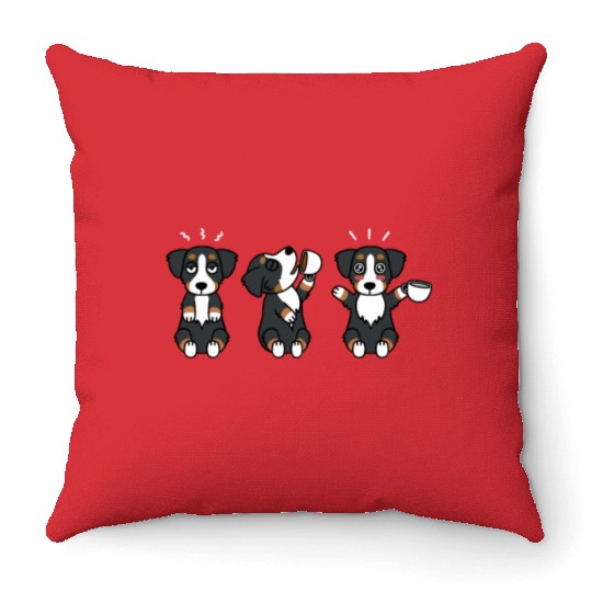 Bernese Mountain Dog Coffee Lover Throw Pillows
