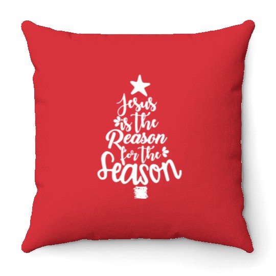 Jesus Is The Reason For The Season Christmas Throw Pillows