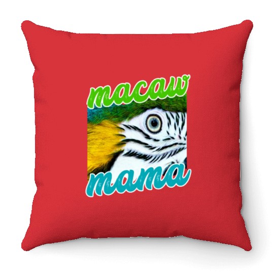 Blue And Yellow Macaw - Parrot Throw Pillows