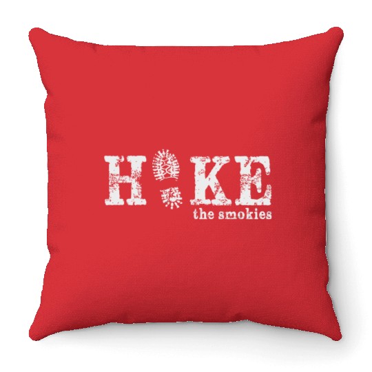 Hike The Great Smoky Mountains Throw Pillows