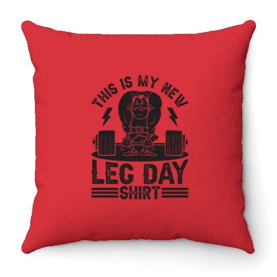 Gym Bodybuilding Leg Day Powerlifting Fitness Gym Throw Pillows