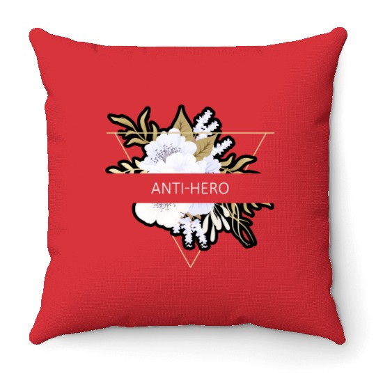 Anti-Hero Flower Text Gift Music Fan Lover Throw Pillows