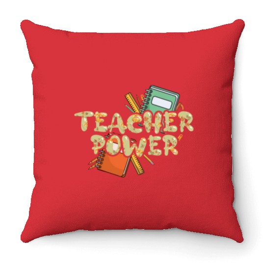 Teacher Power 100th Day Happy 100 Days Of School Throw Pillows