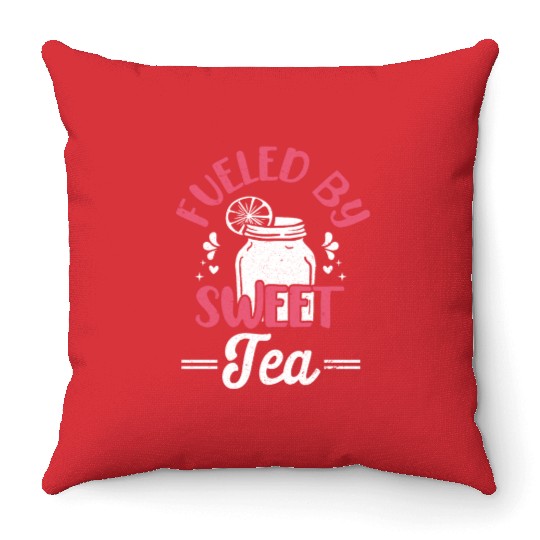 Funny Sweet Tea Fueled By Sweet Tea Throw Pillows