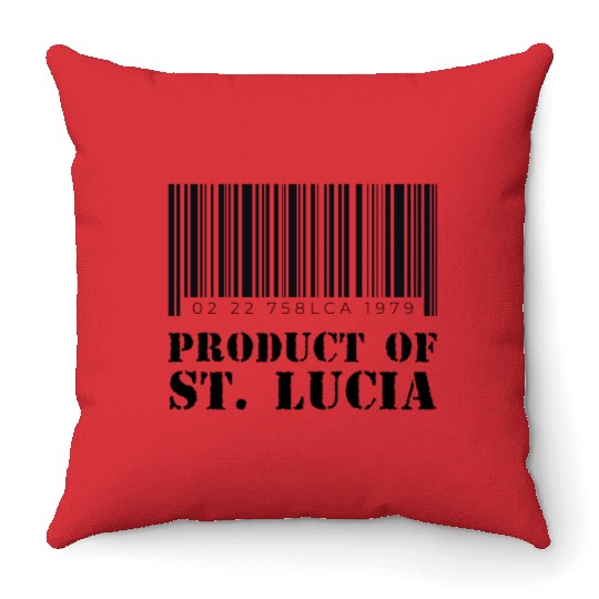 Product of St. Lucia (Black) Throw Pillows