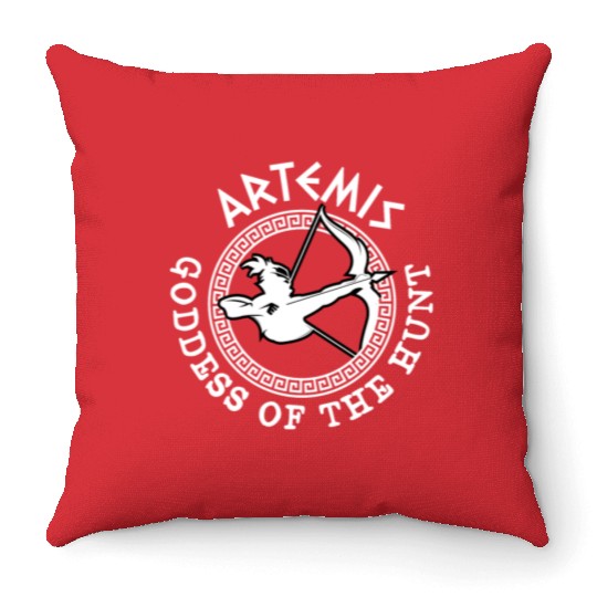 Artemis God, Greek God Throw Pillows