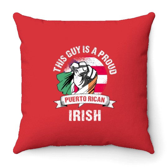 Puerto Rico Flag Ireland Grown Men Boys Guy Throw Pillows