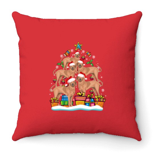Corgi Christmas Tree Santa Hat Dog Lover Xmas Throw Pillows