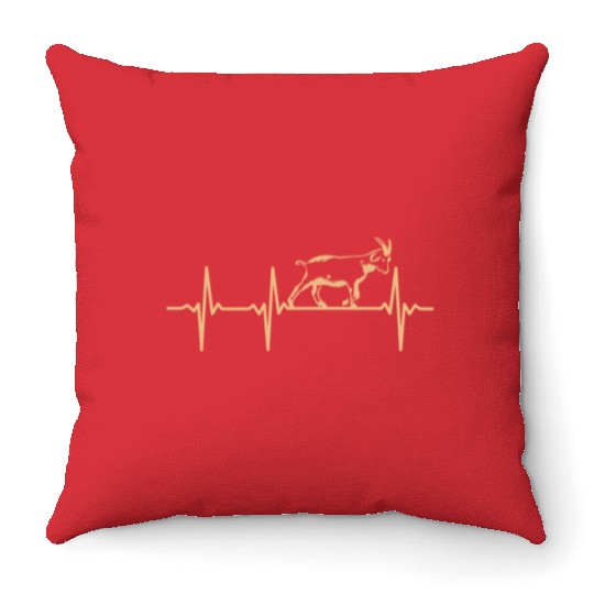 Goat Heartbeat Goat Farm Goat Farmer Goat Lover Throw Pillows