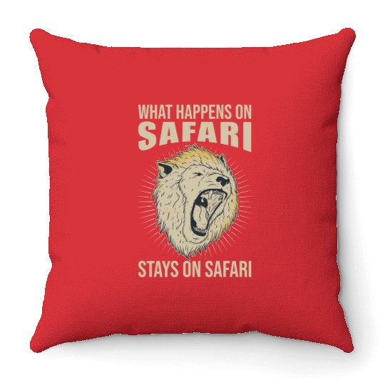 What Happens On Safari Stays On Safari - African Throw Pillows