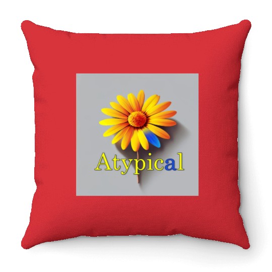 Colorful flower, atypical or neurodivergent Throw Pillows