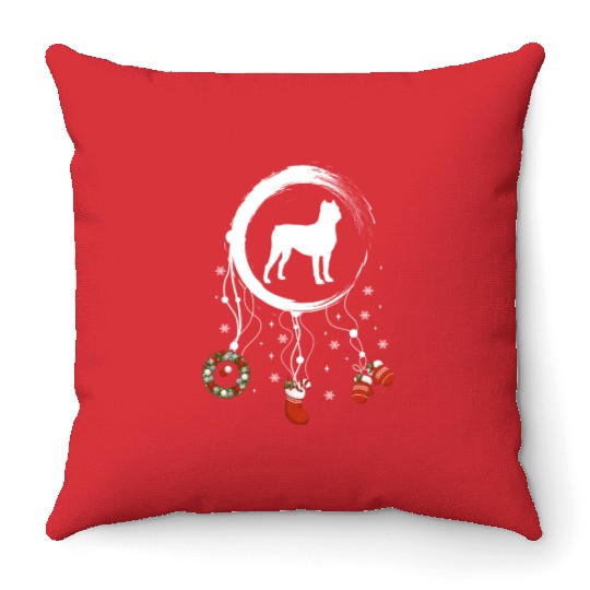 dog dreamcatcher Christmas Cane Corso Throw Pillows