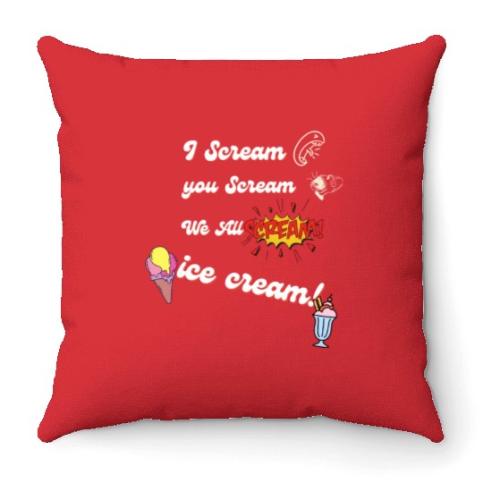 we all scream iceceam Throw Pillows