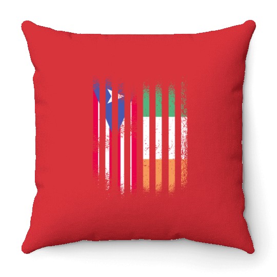 Puerto Rico Flag Ireland Grown Flags Stripes Throw Pillows