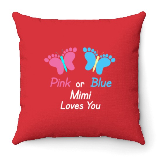 Gender Reveal Mimi K Or Blue Butterflies Throw Pillows