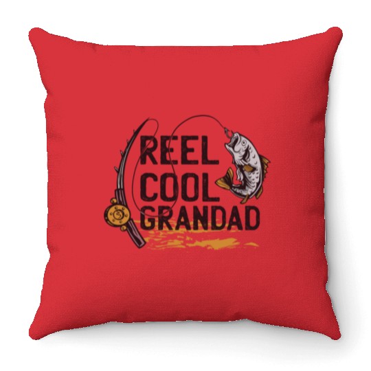 Reel cool Grandad Reel cool Grandad inspiration st Throw Pillows