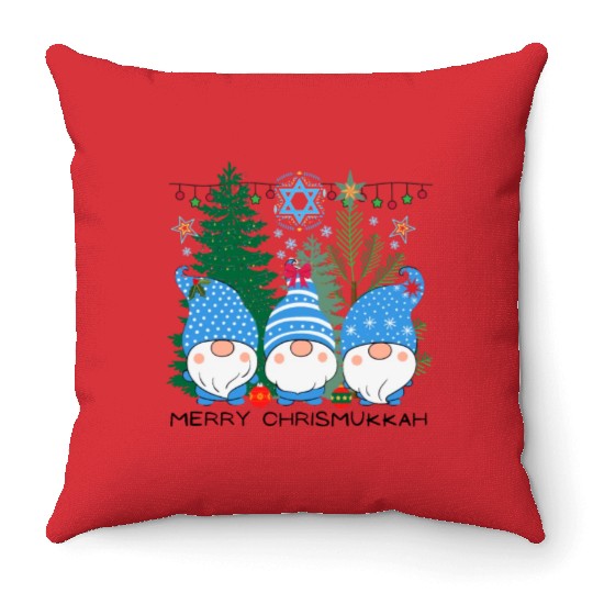 Merry Christmukkah, Jewish Christmas, Hanukkah Throw Pillows