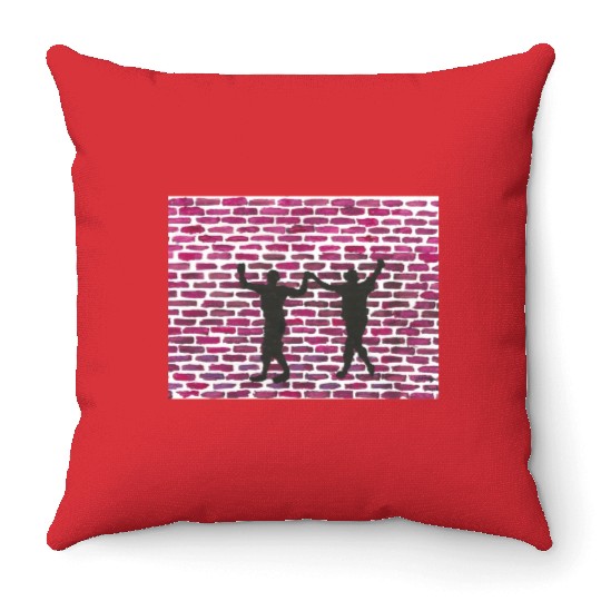 Black magic holyhock online by Yeshaya Dank Throw Pillows