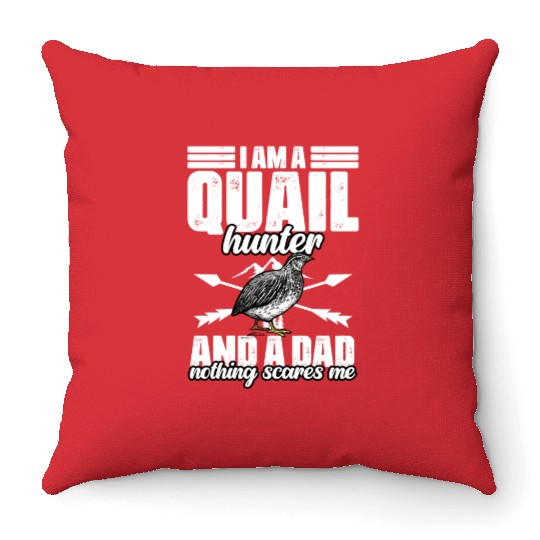 Funny Quail Hunting Hobby Northern Bobwhite Quail Throw Pillows