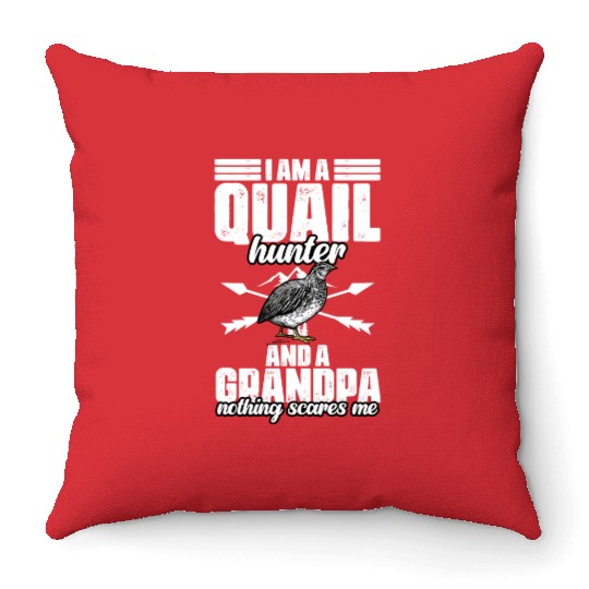Funny Quail Hunting Hobby For Bobwhite Quail Throw Pillows