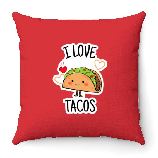 I Love Tacos Throw Pillows