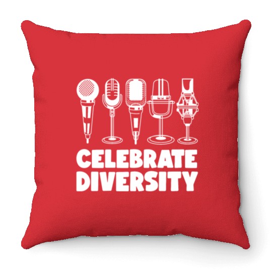 Karaoke Singer Microphone Vocalist Throw Pillows
