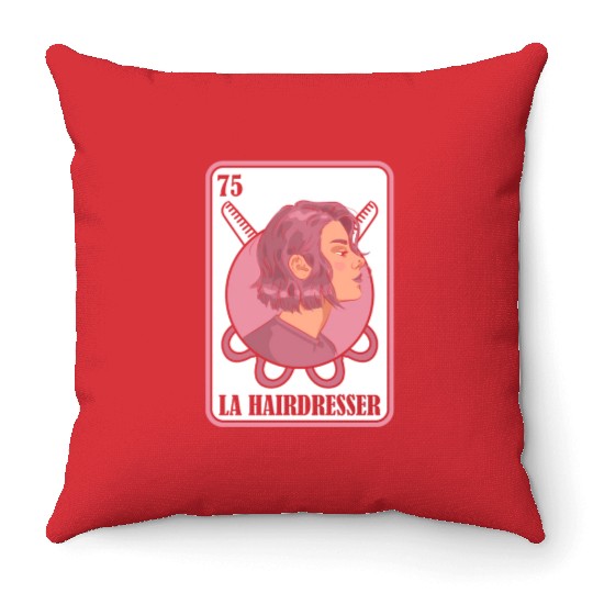 Hairdresser Hairstylist Card Throw Pillows
