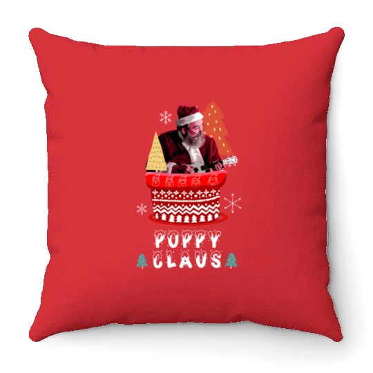POPPY CLAUS MARRY CHRISTMAS Throw Pillows