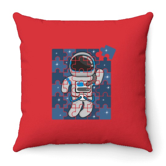 Autism Spaceman Astro Cosmo Space Lover Autism Awa Throw Pillows