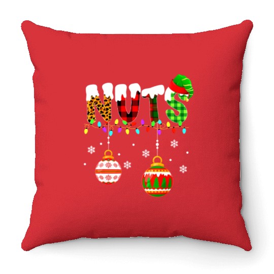 Funny Chest Nuts Couples Christmas Chestnuts Xmas Throw Pillows