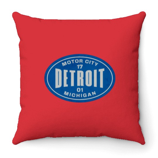 Vintage Detroit Michigan Throw Pillows