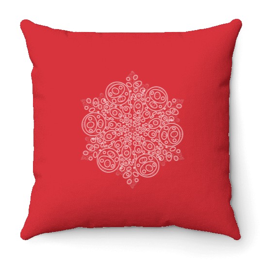 Snowflake Circles design Throw Pillows