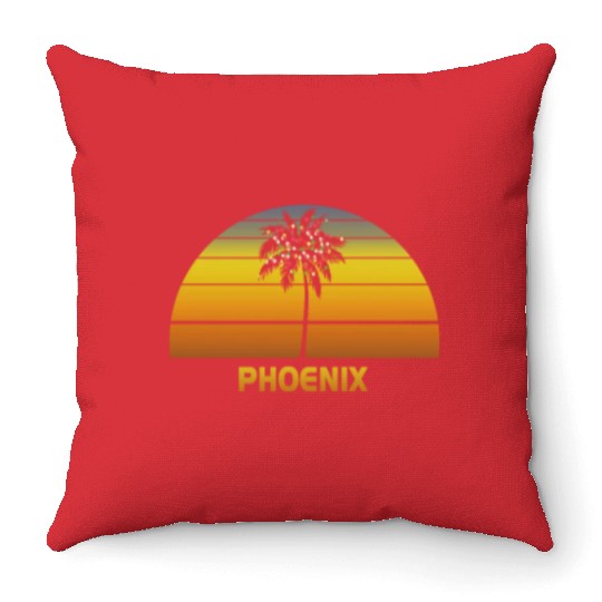 Phoenix Arizonna Palm Tree Christmas Lights Family Throw Pillows