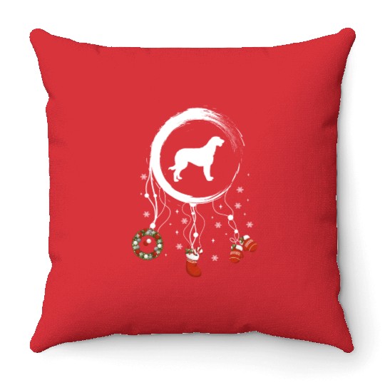 dog dreamcatcher Christmas Irish Wolfhound Throw Pillows
