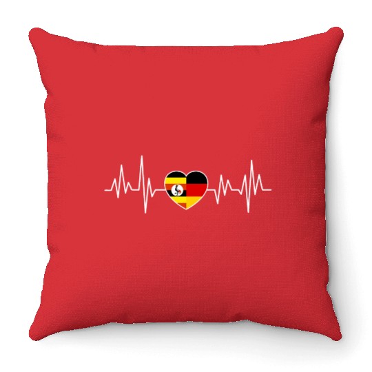 Uganda Germany Flag Two Countries Throw Pillows